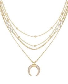 ETTIKA Layered Chain Crescent Horn Womens Necklace - Macys at Macys