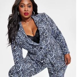 EUC Nina Parker Blue and Black Snake print Blazer Plus Size 0X or Women\'s 12 at Poshmark