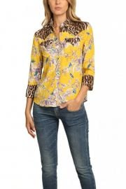 EXAGGERATED COLLAR COWBOY SHIRT at Blue & Cream