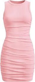 EXARUS Girls Bodycon Pencil Dresses Teen Ruched Tween Sleeveless Dress Cocktail Summer Graduation Dance Party for 8-14Y at Amazon