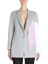 Each X Other - Fringe Colorblock Wool Jacket at Saks Fifth Avenue