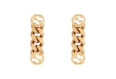 Earrings with Interlocking G in yellow gold-toned metal US at Gucci