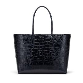 East West Tote Bag in Mara in navy Smythson at Smythson