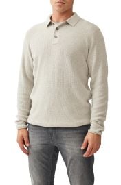Eastern Bush Long Sleeve Cotton Rib Polo Sweater at Nordstrom