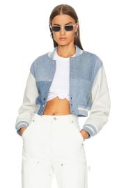 Eb Denim Cropped Varsity Jacket at Revolve