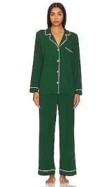 Eberjey Gisele Pj Set In Forest Green Ivory at Revolve