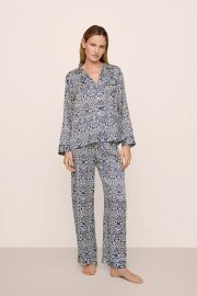 Eberjey x Casa Del Sol - Inez Washable Silk Printed Long PJ Set at Eberjey