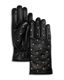 Echo Crystals Wool Lined Leather Tech Gloves Bloomingdales at Bloomingdales