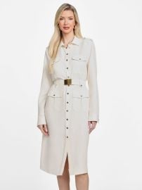 Eco Greta Linen-Blend Safari Dress at Guess
