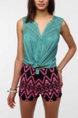 Ecote Layers Of Lace Tank Top in teal at Urban Outfitters