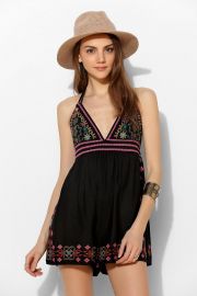 Ecote Lotus Embroidered Romper at Urban Outfitters