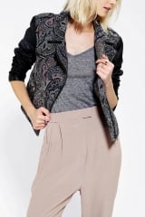 Ecote Tapestry Mix Moto Jacket at Urban Outfitters