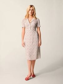 Ecru printed short-sleeved wrap dress Rouje bull Rouje Paris at Rouje