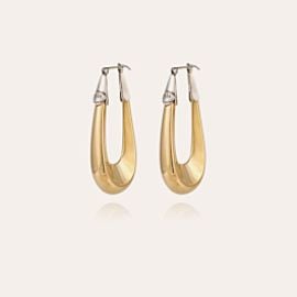 Ecume bicolor earrings large size Gold-plated - Shop by categories Jewellery - Cration Gas Bijoux at Gas Bijoux