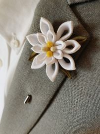 Edelweiss Lapel Flower White Flower Brooch Handmade Lapel Pin Floral Lapel Pin - at Etsy