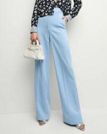 Edia Wide-Leg Pants in Light Blue at Veronica Beard