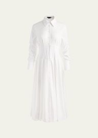 Edie Corset Button-Front Midi Shirtdress at Bergdorf Goodman