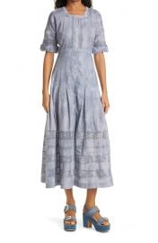 Edie Lace Inset Midi Dress at Nordstrom