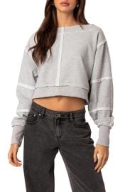 Edikted Inside out cropped sweatshirt at Nordstrom