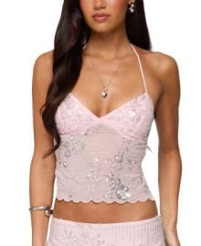 Edikted Nelley Backless Beaded Sequin Chiffon Top Bloomingdales at Bloomingdales