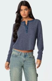 Edikted Ruth Henley Waffle Top | Pacsun at PacSun
