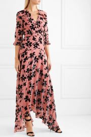 Edith ruffled flocked chiffon maxi dress at Net A Porter