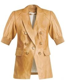 Edra Leather Dickey Jacket at Veronica Beard