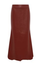 Edwardo Raw Cut Midi Skirt in Burnt Sienna Soft Leather Gabriela Hearst at Gabriela Hearst