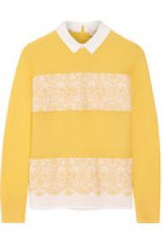 Edwina merino wool and stretch-cotton poplin sweater at The Outnet