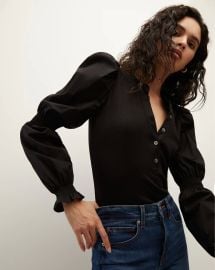 Effy Puff-Sleeve Top at Veronica Beard