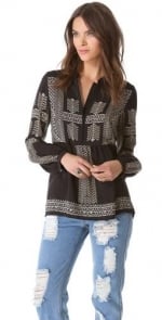 Egyptian print blouse by Cynthia Vincent at Shopbop