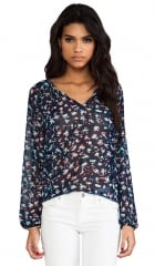 Eight Sixty Turtle Bay Blouse in Navy Aqua  REVOLVE at Revolve