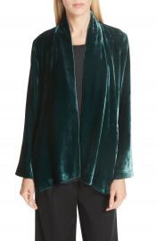 Eileen Fisher Angled Front Velvet Jacket  Regular  amp  Petite at Nordstrom