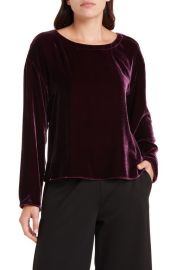 Eileen Fisher Ballet Neck Velvet Top at Nordstrom