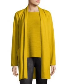 Eileen Fisher Boiled Wool Jersey Long Jacket   Neiman Marcus at Neiman Marcus