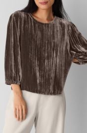 Eileen Fisher Bubble Sleeve Velvet Top at Nordstrom