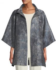 Eileen Fisher Cosmos Jacquard 34-Sleeve Jacket at Neiman Marcus