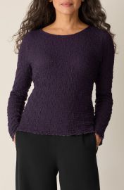 Eileen Fisher Long Sleeve Organic Cotton Crewneck Top at Nordstrom
