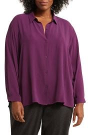 Eileen Fisher Long Sleeve Silk Blouse at Nordstrom