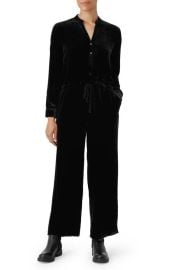 Eileen Fisher Long Sleeve Velvet Jumpsuit at Nordstrom