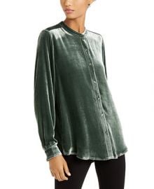 Eileen Fisher Mandarin-Collar Shirt   Reviews - Tops - Women - Macy s at Macys