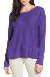 Eileen Fisher Organic Linen   Cotton Knit Boxy Top  Regular   Petite at Nordstrom