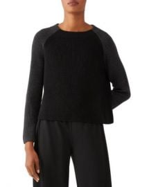 Eileen Fisher Petites Colorblocked Merino Wool Cropped Sweater Women - Bloomingdale s at Bloomingdales