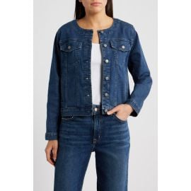 Eileen Fisher Round Neck Denim Jacket at Nordstrom