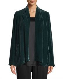 Eileen Fisher Velvet Open-Front Jacket  Petite at Neiman Marcus