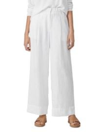 Eileen Fisher Wide Leg Pleated Front Linen Pants Bloomingdales at Bloomingdales