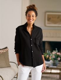 Eileen Sweatshirt Button-Up Black Frank amp Eileen at Frank and Eileen
