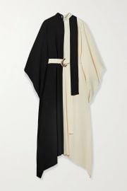 El Sol belted two-tone crepe kaftan at Net a Porter