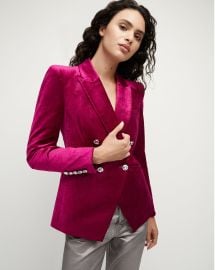 Elam Fuchsia Velvet Jacket at Veronica Beard