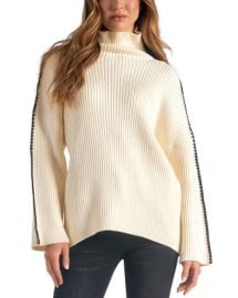 Elan Contrast Trim Mock Neck Sweater Bloomingdales at Bloomingdales